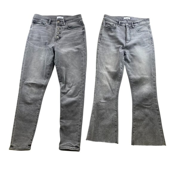 Loft Women's Jeans Size 28 Lot Of Two Skinny & Flare High Rise Kick Crop Casual - Picture 1 of 16